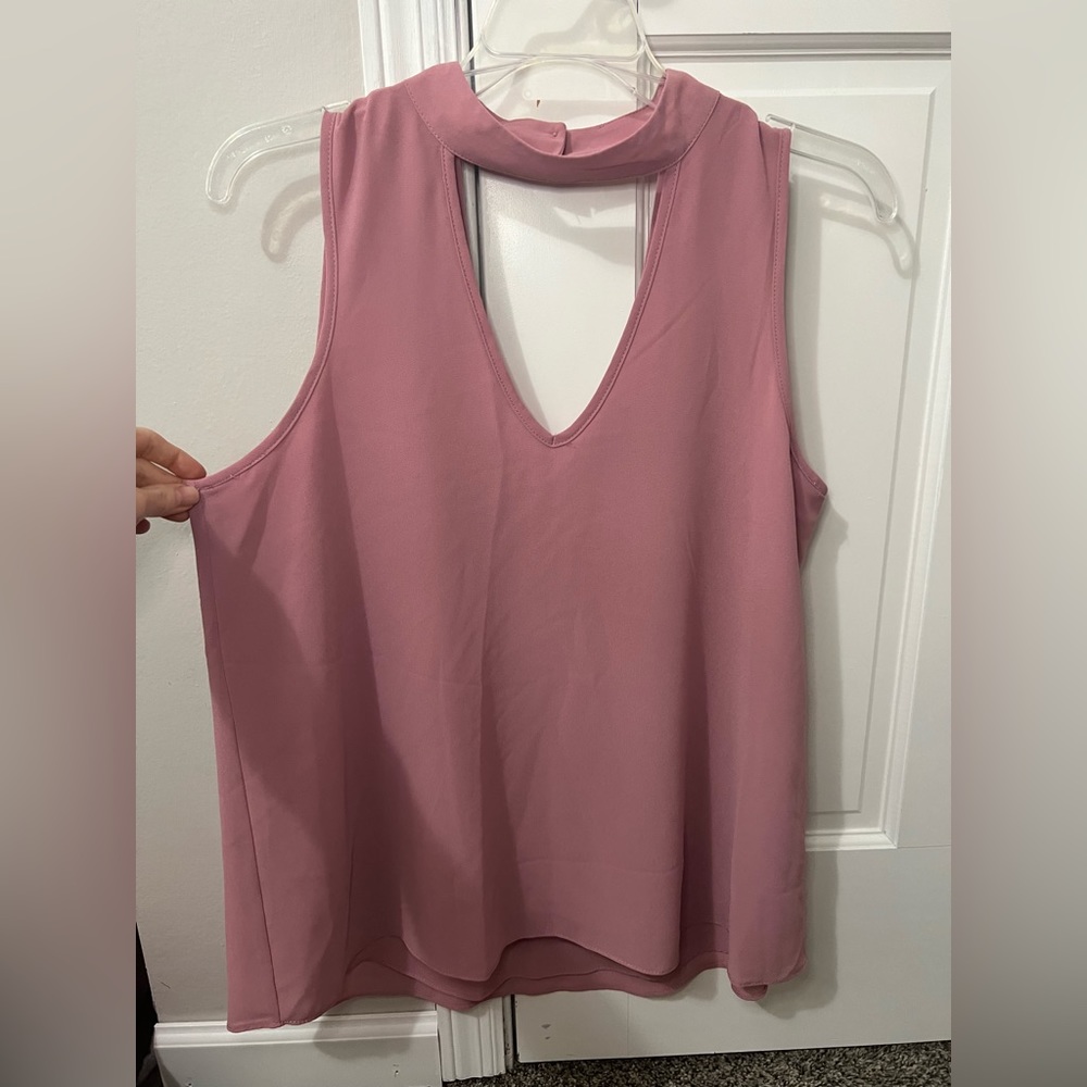 My Michelle Women’s Pink Sleeveless Blouse Size M Lightweight Breathable